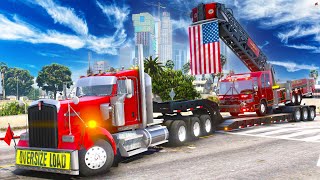 Hauling A Brand New Patriotic Fire Truck in GTA 5 RP!