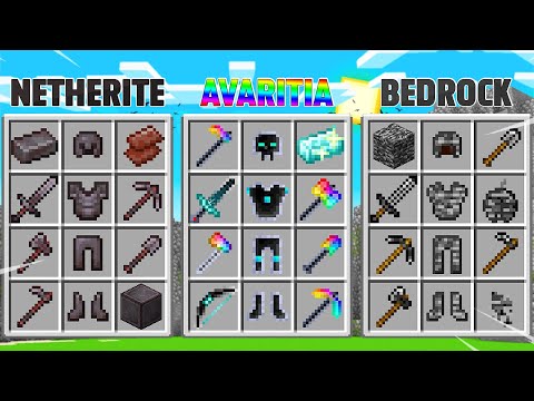 TENHO 33% DE CHANCE DE CONSEGUIR ITENS DE NETHERITE VS AVARITIA VS BEDROCK NO MINECRAFT