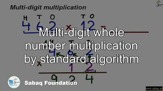 Multi-digit whole number multiplication by standard algorithm