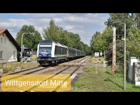 4K | Treinen in Wittgensdorf Mitte - Compilatie - 27 juli 2022