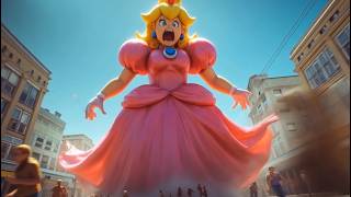 Giant Giantess Princess Peach Looks for Super Mario bros Pizza Attacks the City