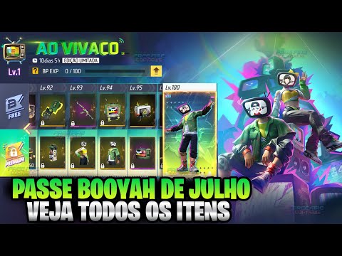 PASSE JULHO DE 2025 │ VEJA TODOS OS ITENS DO PASSE DE ELITE│ PASSE BOOYAH AO VIVAÇO
