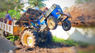 Amazing Stunt Swaraj 744 FE Tractor loading And Unloading|#swaraj #swraj744 #stunt  | CFV