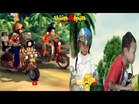 Abang Badrol dan Abang Lim balapan motor || Kompilasi tiru aksi Upin Ipin