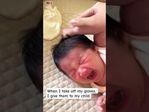 When I take off my gloves, I give them to my child. #funny #baby