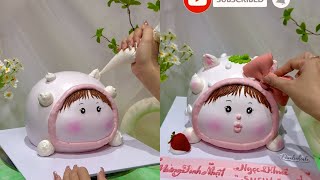 Bánh kem mặt em bé gái dễ thương | make cake baby girl cute