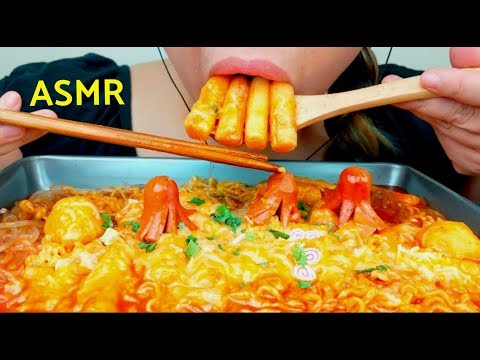 ASMR Cheesy Spicy RICE CAKE Mukbang 먹방 *No Talking* Tteokbokki ddeokbokki 떡볶이 suellASMR