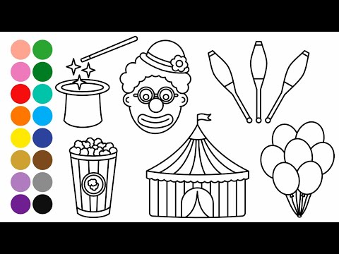 CIRCO Aprende a dibujar y colorear para niños - Dibujos para niños - Dibujo fácil para niños