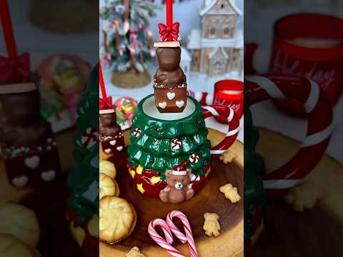 Christmas hot cocoa stirrer #christmas #christmasbaking #holiday #holidaybaking  #cocoa #teddy #xmas