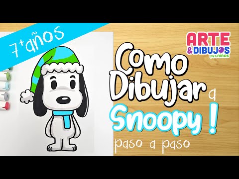 Como dibujar A SNOOPY | Arte y Dibujos para Niños | NAVIDAD