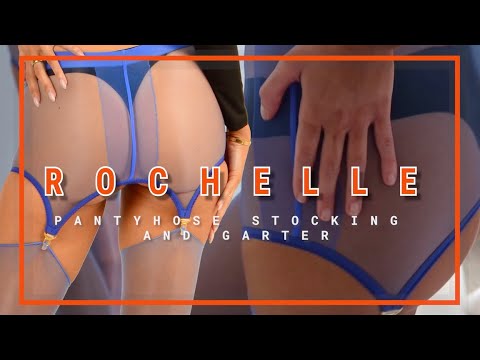 Pearl & Poseidon Rochelle - Oil Shine Pantyhose Nylon Garter & Roll Top Stockings With Garter Tights