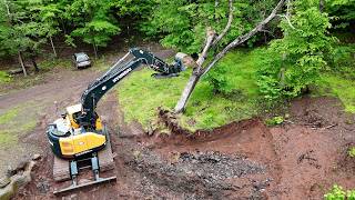 Digging driveway drainage trenches