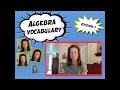Exploring Algebra Vocabulary: Expressions and Terms