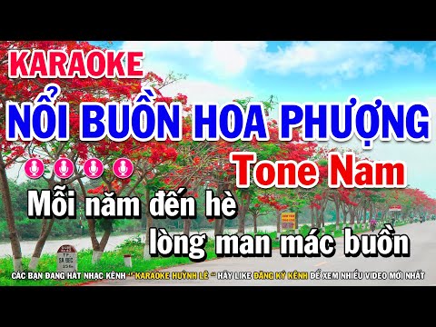 Nổi Buồn Hoa Phượng Karaoke Tone Nam Nhạc Sống Mới 2022 | Karaoke Huỳnh Lê