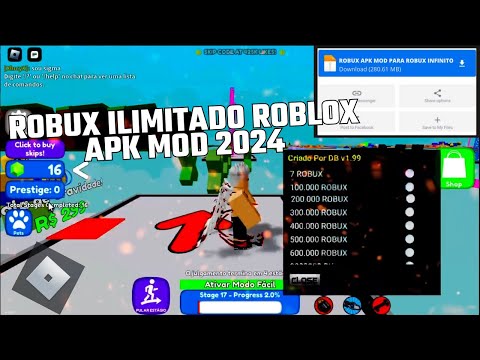 ROBLOX MOD MENU 2024! MELHOR MOD APK ATUALIZADO COM ROBUX INFINITO!!