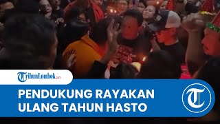 Hasto Diberi Kejutan Ulang Tahun oleh Puluhan Pendukungnya di Pengadilan Tipikor Jakpus