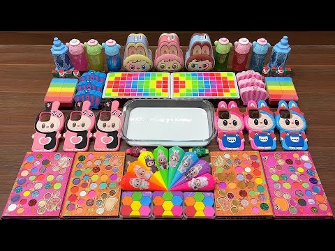 COLORFUL LABUBU | Mixing random into Glossy Slime I Satisfying YEN Slime Video #772