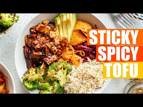 STICKY SPICY TOFU | VEGAN COMFORT FOOD