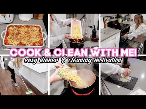 COOK & CLEAN WITH ME! // easy dinner recipe & cleaning motivation // EVENING VLOG