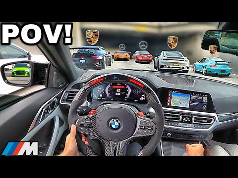 You Drive A Straight Piped BMW M4 G82 To Mercedes vs Porsche Car Meet [LOUD EXHAUST POV]