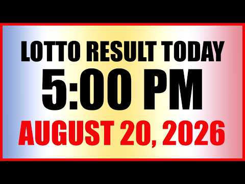 Lotto Result Today 5pm <strong>Draw</strong> August 20, 2026 Swertres EZ2 PCSO
