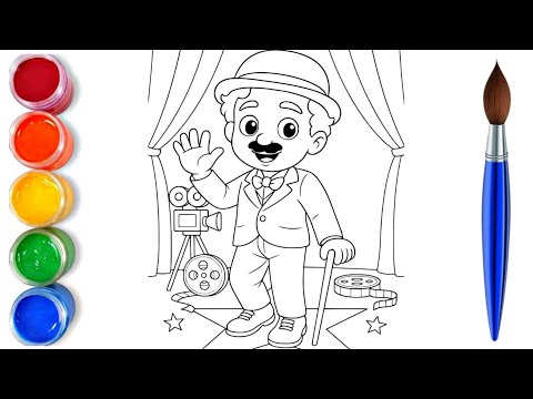 How to draw easy Charlie Chaplin | easy drawing step by step for kids