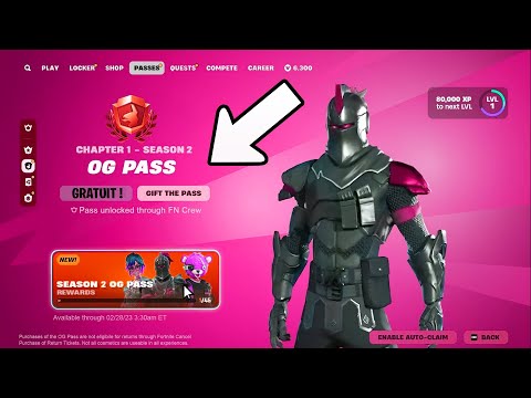 FORTNITE OFFRE LE PASSE DE COMBAT OG SAISON 2 pour tout les joueurs !!🎁