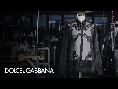 #DGFattoAMano: Dolce&Gabbana Oversize Organza Shirt with Lace Inserts