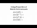 Determinants and Matrix Properties