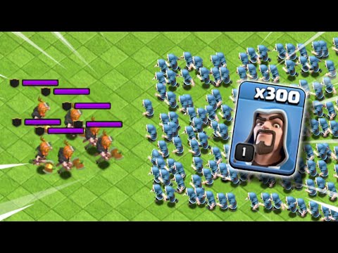 Max Valks vs 300x Level 1 Troops! (Clash of Clans)