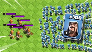 Max Valks vs 300x Level 1 Troops! (Clash of Clans)