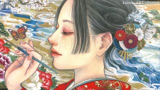 日本の色が最高な絵の具セットで着物の女の子を描く👩‍🎨　ターナー色彩×kaiteki ARTコラボ