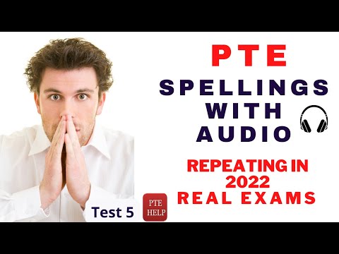 PTE Spellings Practice with Audio| Repeating in 2022 Real Exams| Test 5