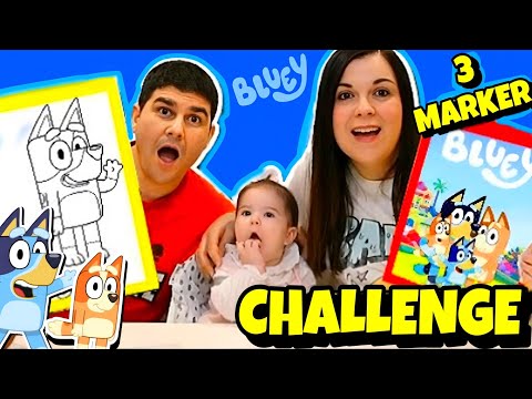 3 MARKER CHALLENGE BLUEY - LOL Retos Divertidos