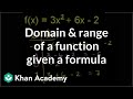 Understanding Domain and Range of Quadratic Functions
