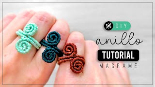 Anillo Espirales 🌀 Como hacer anillo de HILO tejido en macrame | diy tutorial ● macrame 359