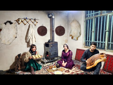 Iran Village Life on a Winter Day | Cooking Potatoes in the Village Style | Nomad Life Iran