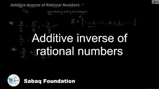 Additive inverse of rational numbers
