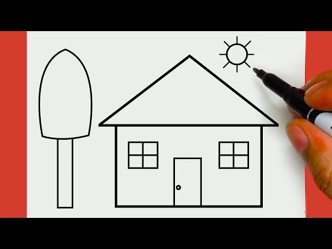 HOW TO DRAW A CUTE HOUSE FROM SHAPES, STEP BY STEP, DRAW Cute things