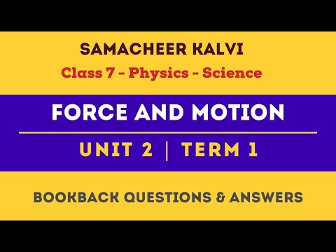 Force and Motion Book Back Answers | Unit 2 | Class 7th | Physics | Science | Samacheer Kalvi