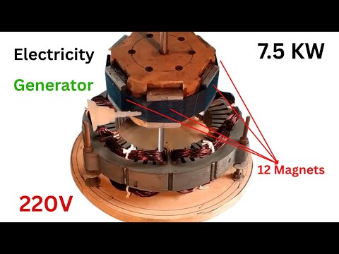 How To Make 7 5 KW ELECTRICITY GENERATOR At Home With 12 Magnets