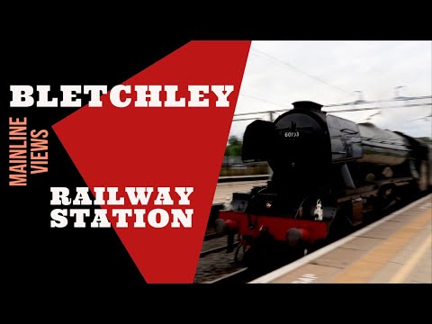 Trains at Bletchley Railway Station  |  Flying Scotsman light engine