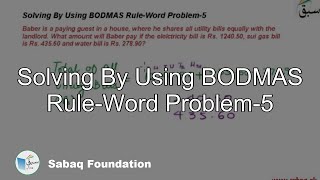 Solving By Using BODMAS Rule-Word Problem-5