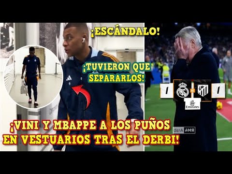 🚨¡ESCÁNDALO! VINICIUS y MBAPPÉ a los GOLPES en el VESTUARIO tras el DERBI de LALIGA ¡FILTRAN PELEA!