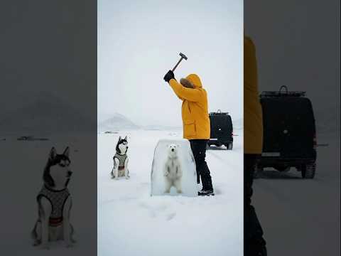 Man saved polar bear from ice block