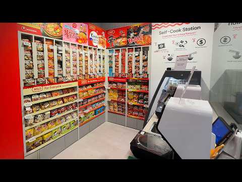 D.I.Y. Ramen Station at a Mini Korean Supermarket