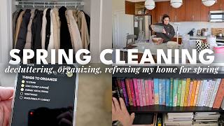 SPRING CLEAN WITH ME 🌷 decluttering, organizing, and cleaning/resetting my apartment for spring