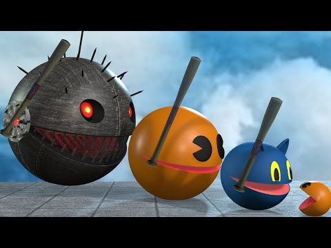 PACMAN & ROBOT PACMAN VS CARTOON CAT & MONSTER PACMAN 64