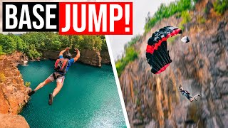 Wir probieren den GEFÄHRLICHSTEN Sport der WELT! & ZIP-LINE auf 40M Höhe?! | Schlappen Basejumping