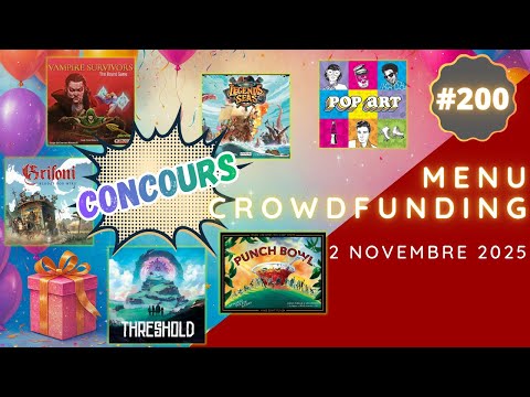 Menu Crowdfunding 02/11/2025 - Threshold, Legends of the Seas, Vampire Survivors + CONCOURS